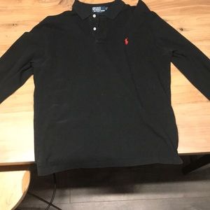 Black longsleeve polo Ralph Lauren collared shirt